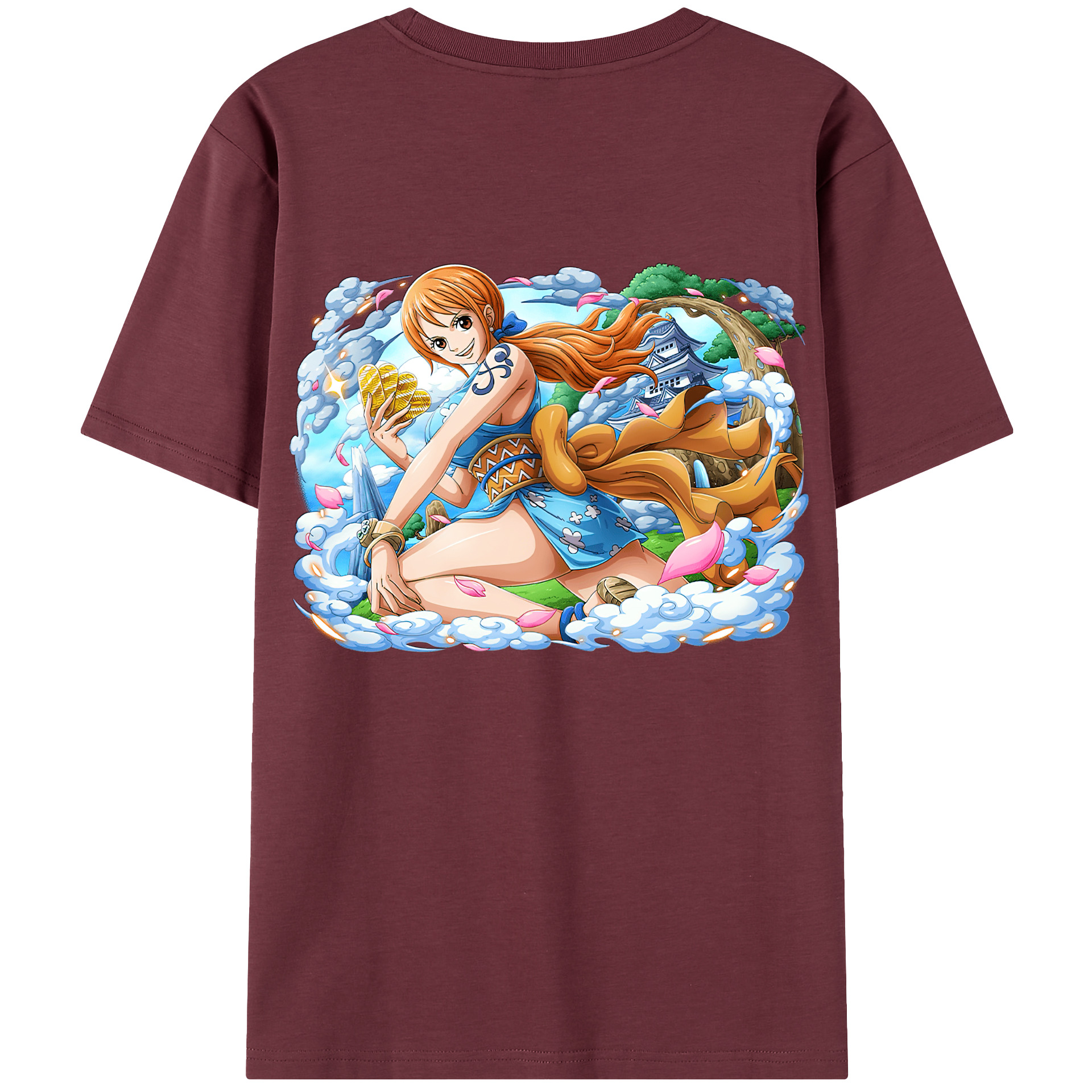 ワンピース ナミ ONE PIECE Nami 綿100％半袖Tシャツ（背面プリント）